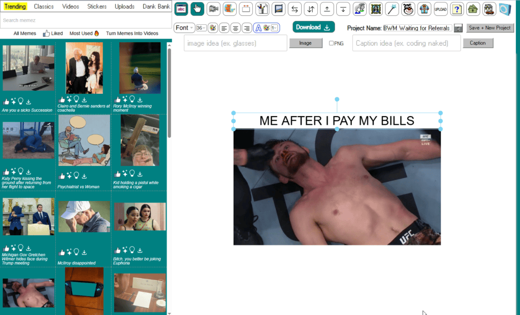 memelord.tech meme marketing software user interface