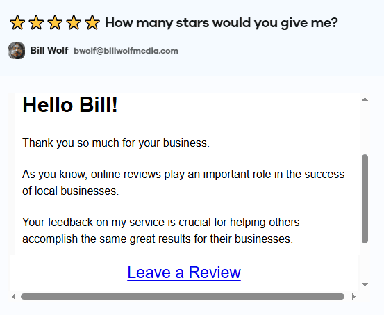 how to ask customers for reviews email template